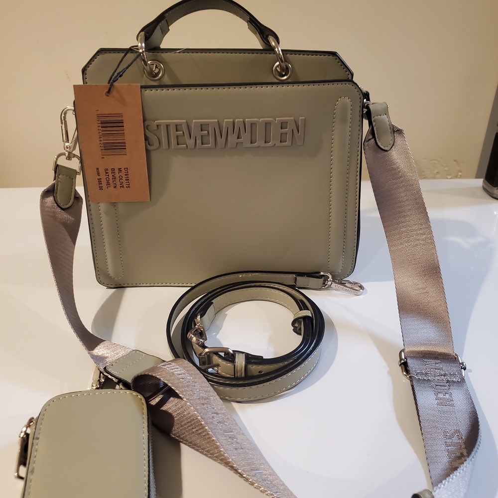 Steve Madden Olive Green Mini Satchel Bag